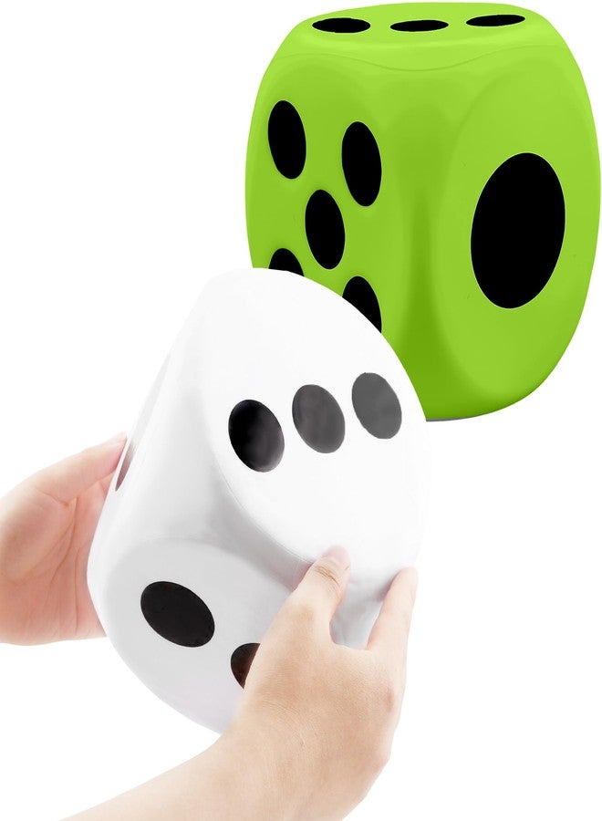 Cotiny 2 Pieces 6 Inches Large Foam Dice Set Giant Foam Dice Soft Dot Dice Toy for Family Educational Toys Parent Child Board Games Nights Casino Themed Party Decoration (Color Set 5) - Image 1